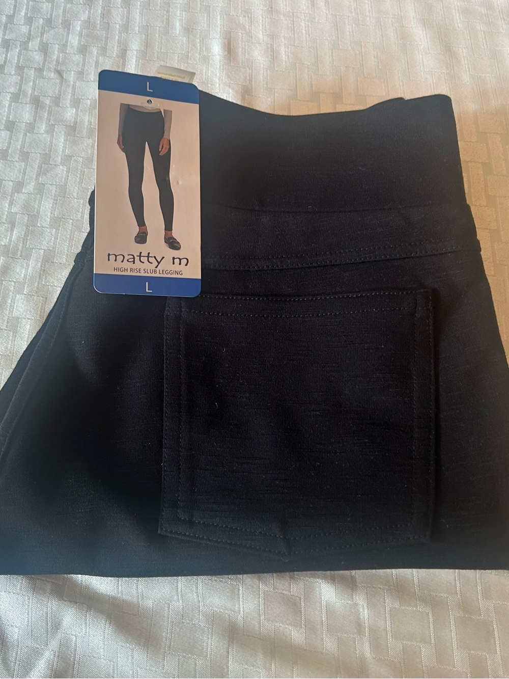 Matty M Black High-Rise Leggings with Back Pocket
